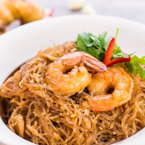 Clay Pot Shrimp & Glass Noodles (Koong Ob Woonsen).