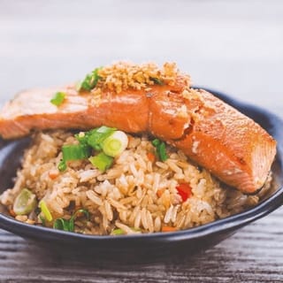 Party Tray - Salmon Garlic Fried Rice