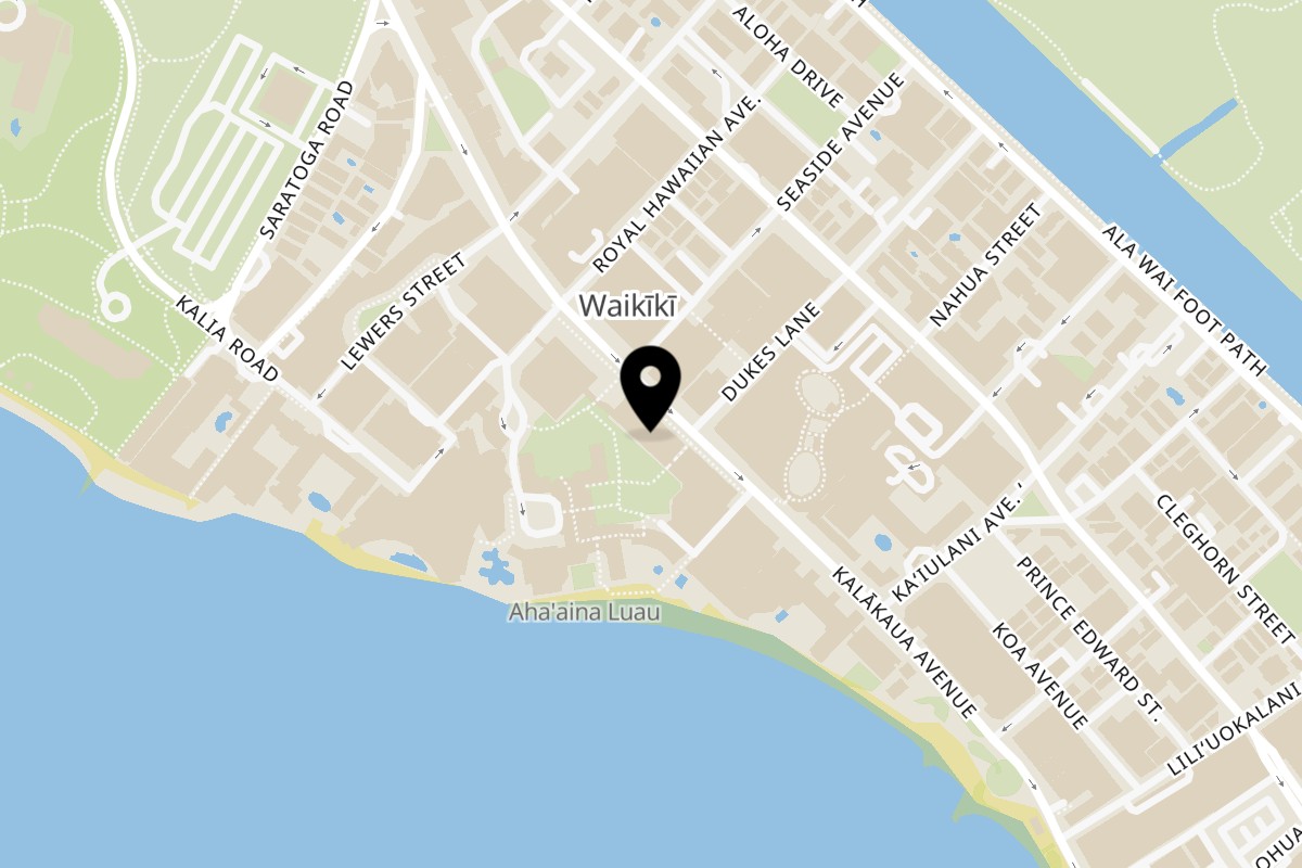 Map showing the location of Noi Thai Cuisine Honolulu on 2301 Kalākaua Ave in Honolulu